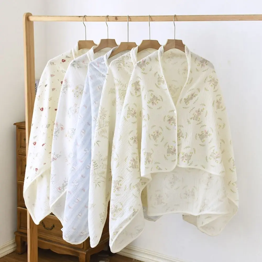 Floral Printed Cotton Mother Cape Blanket Keep Warm Breathable Breastfeeding Cover Soft Feeding Cover Outdoor Nursing Towel