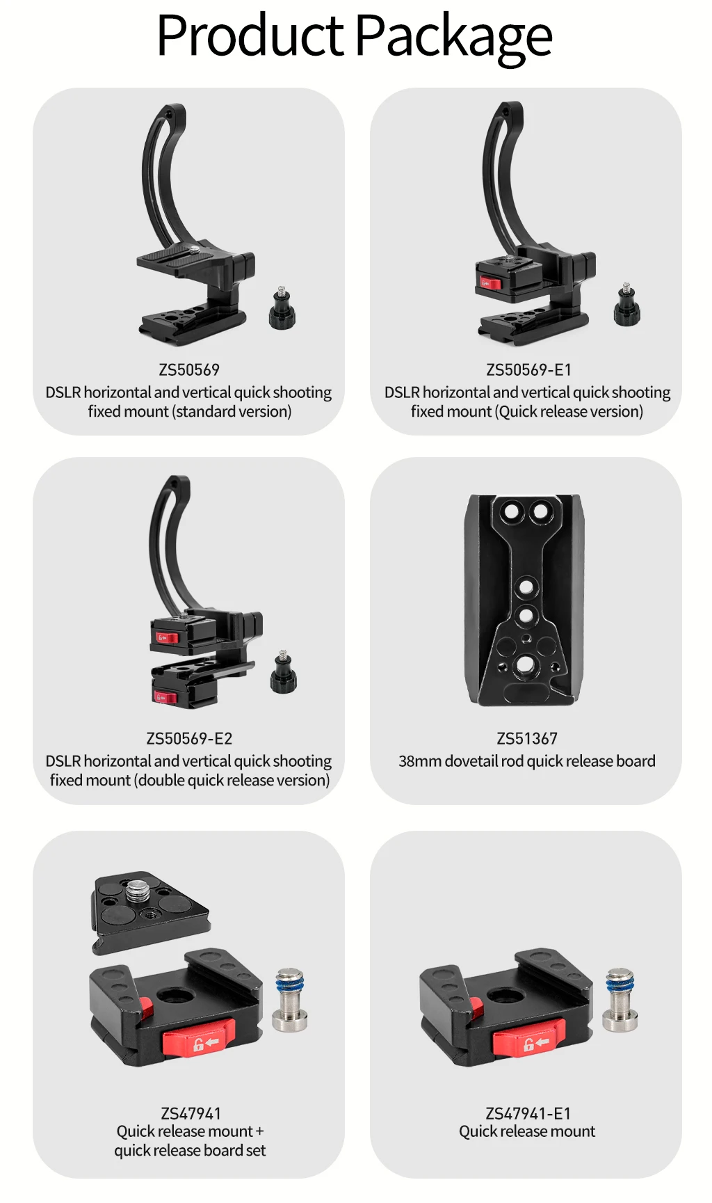 Neue DSLR Kamera Objektiv Unterstützung Halterung Halbrunden Ring Horizontale Vertikale Schnell Schalter Halterung für Canon Nikon Stativ Stabilisator – Detail 19