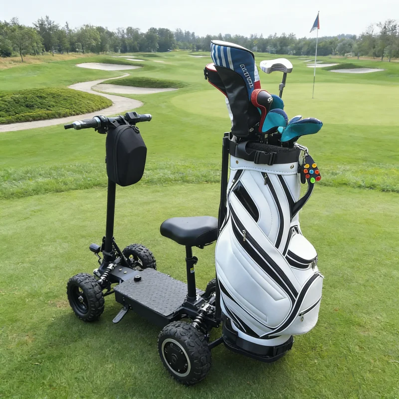 9inch Elderly Commuting Electric Scooter Full Seat Backrest Rack Trailer Standing Golf Trolley Four Wheel Folding Light Weight