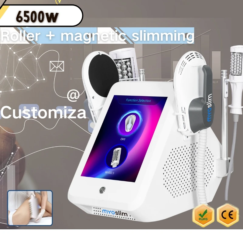 

New 6500w RF Weight Lose Vacuum Inner Ball Roller 360 Degree Rolling Electromagnetic Pelvic Slimming body sculpt machine