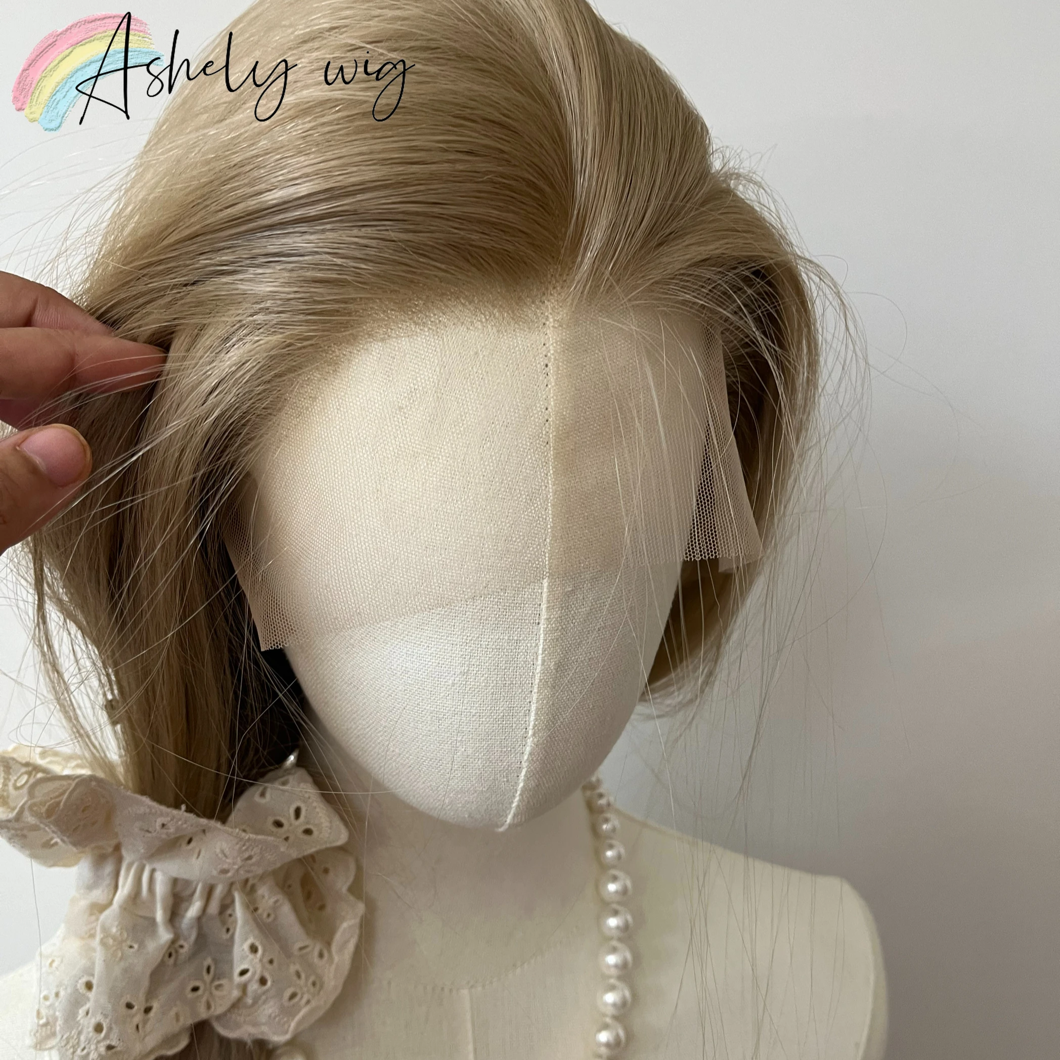 Ashely البلاتين شعر مستعار أشقر 26 بوصة 13x4 الدانتيل شعر مستعار أمامي طويل مستقيم الاصطناعية الدانتيل الباروكات ارتفاع درجة الحرارة الألياف ل تأثيري