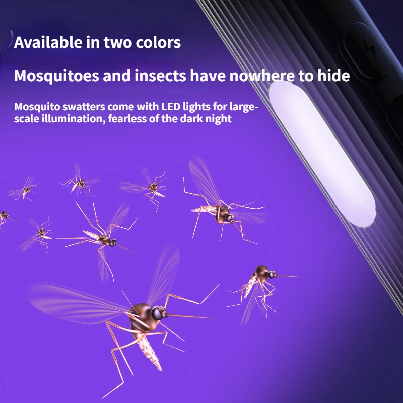 Rechargeable mosquito swatter folding 3-in-1 mosquito swatter electric shock mosquito killer outdoor/household