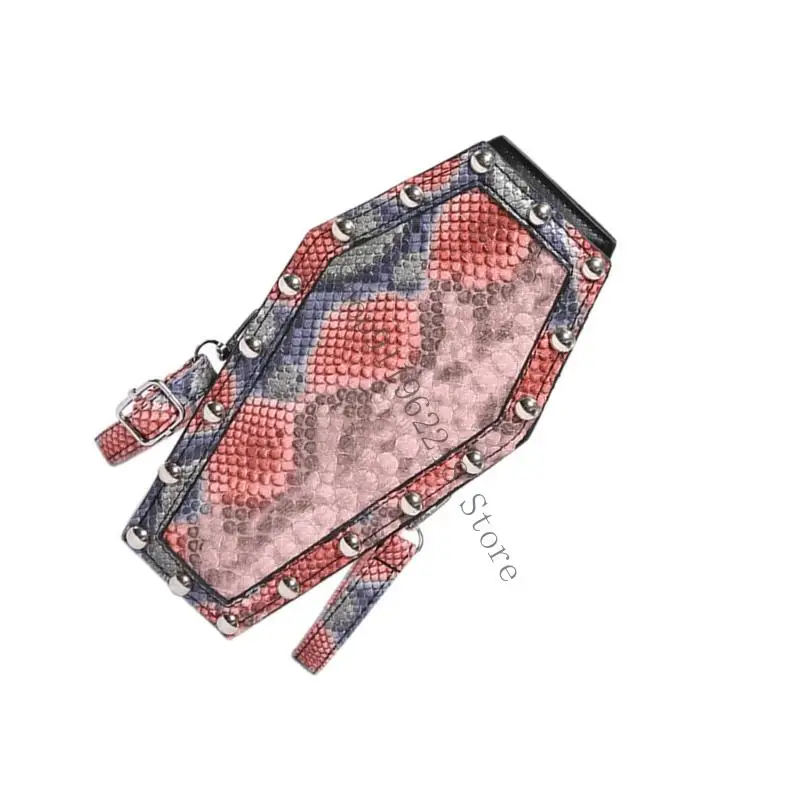 

Trendy Unisex Coffin Design Crossbody Bag Practical PU Leather Adjustable Shoulder Strap Compact 066F