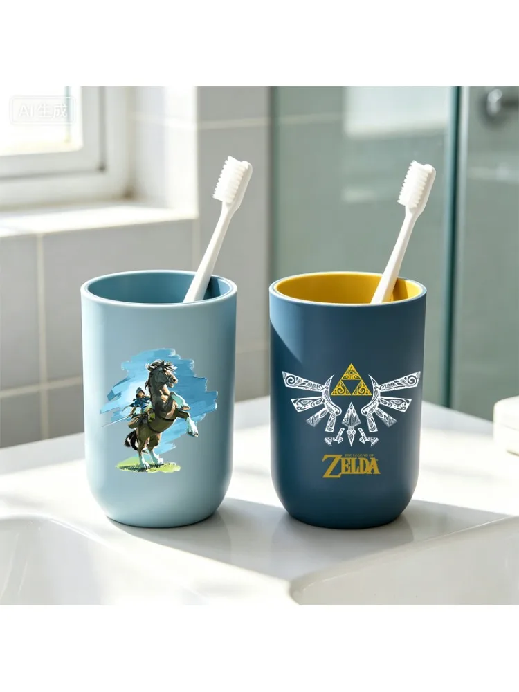 Der Legend of Zelda Wasserbecher, Zahnbürstenbecher für Damen und Herren, Kawaii Cartoon Mundspülbecher, Wasserbecher für Damen und Herren, Geburtstags- und Geschenkidee für Zuhause