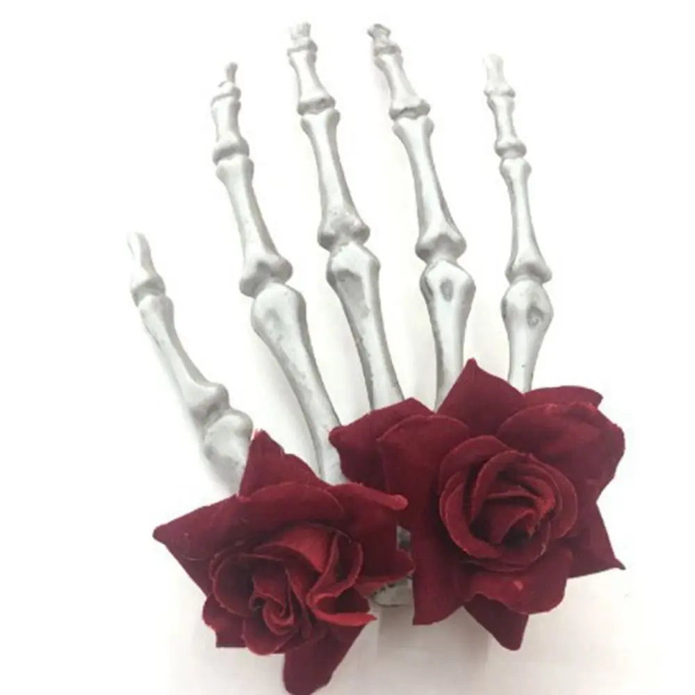 

Cloth Ghost Claw Hair Clip Flower Skeleton Skeleton Hand Rose Hairpin Cosplay Supply Halloween Halloween Headwear Festival