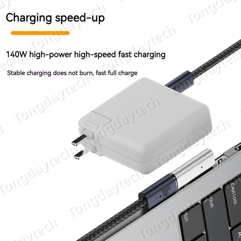 140W Alloy Magnetic USB Type C PD Fast Charging Adapter for Magsafe 3 2 1 MacBook Air Pro Led Indicator Magnet Plug Converter