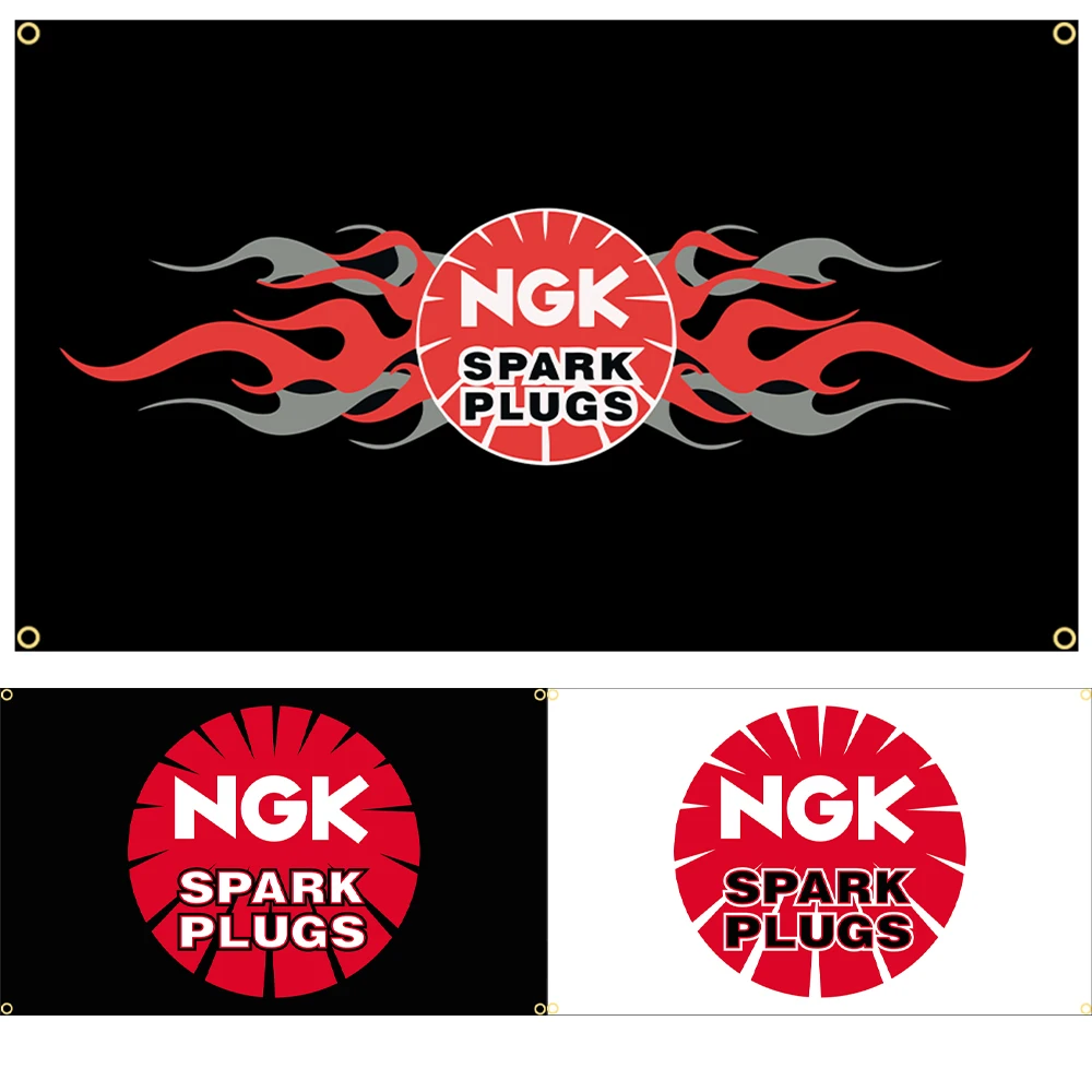 FLAGDOM 90x150CM 3X5Ft NGKS Flag Polyester Printed Car Racing Club Banner For Decor