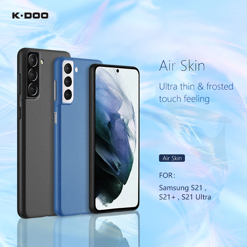 K-Doo Air Skin ultra thin case 0.3mm thickness frosted matte touch feeling 4g light weight for Samsung s21/s21plus/s21 ultra