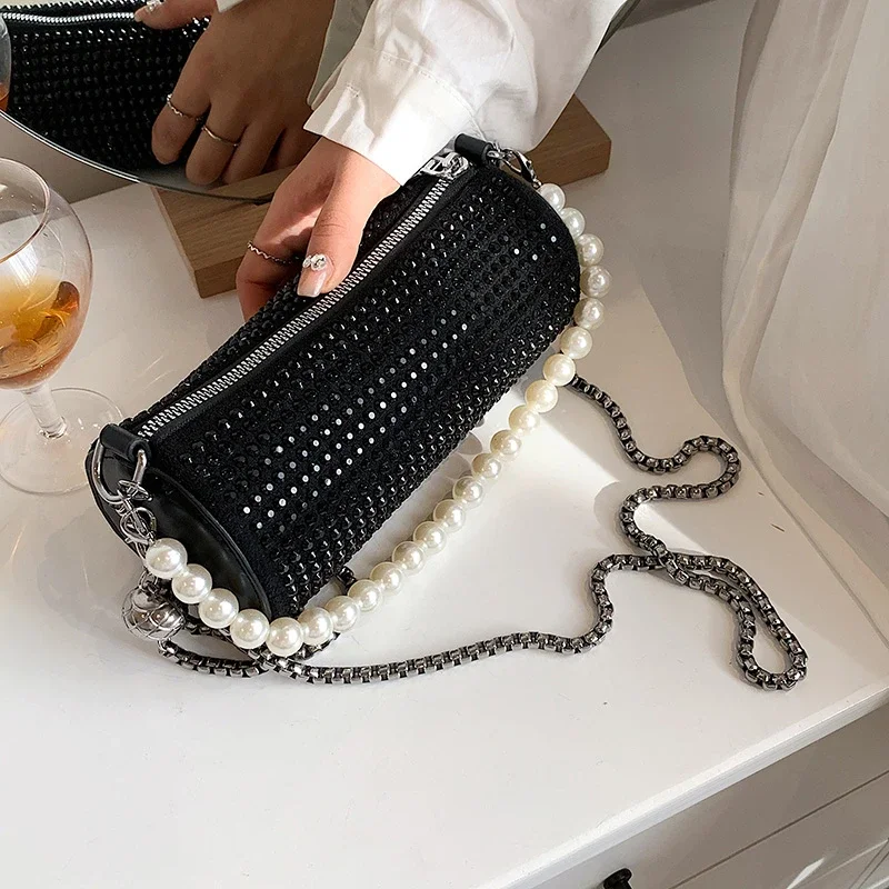 

Round Handbag Luxury Diamond Studded Shoudler Bags For Women 2025 Mini Small Circular Crossbody Bag Lady Purse Bolsa Evening Bag