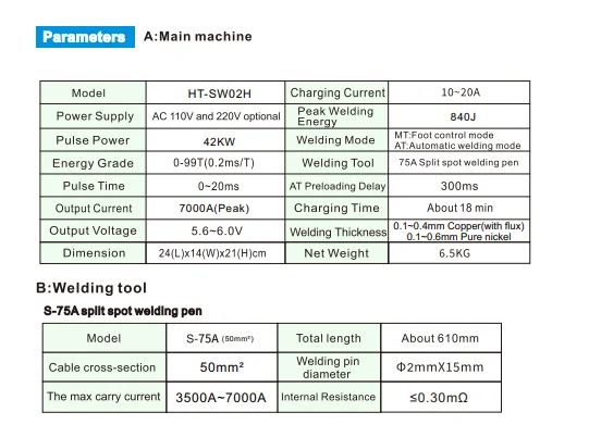Heltec HT-SW02H 42KW Energy Storage Spot Welding Machine Milliohm Detector for Copper Nickel Aluminum Battery Making
