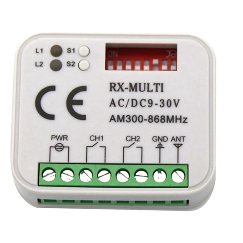2X Multi-Frequency Receiver RX-MULTI 300-900MHZ Control Switch For Access Control Wireless Remote Controller,B
