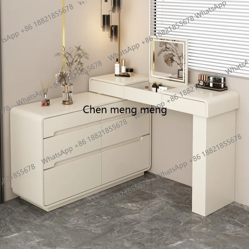 

White Bedroom Vanity Table Makeup Mirror Desk Chair Dressing Table Storage Drawers Living Room Penteadeira Postmodern Furniture