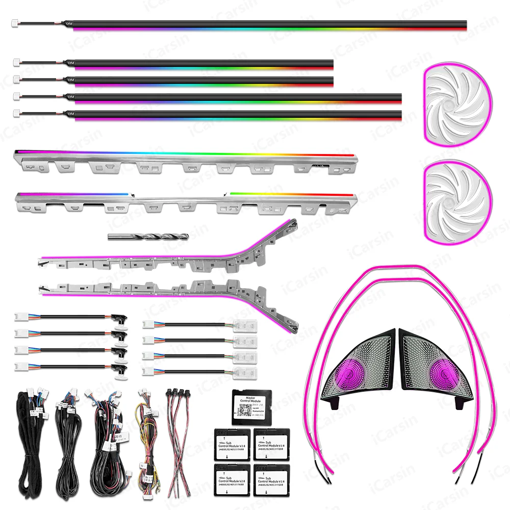 Dynamic 64 Color Ambient Light for Tesla Model 3 2019-2020 Interior LED Lighting Upgrade Kit Accessories