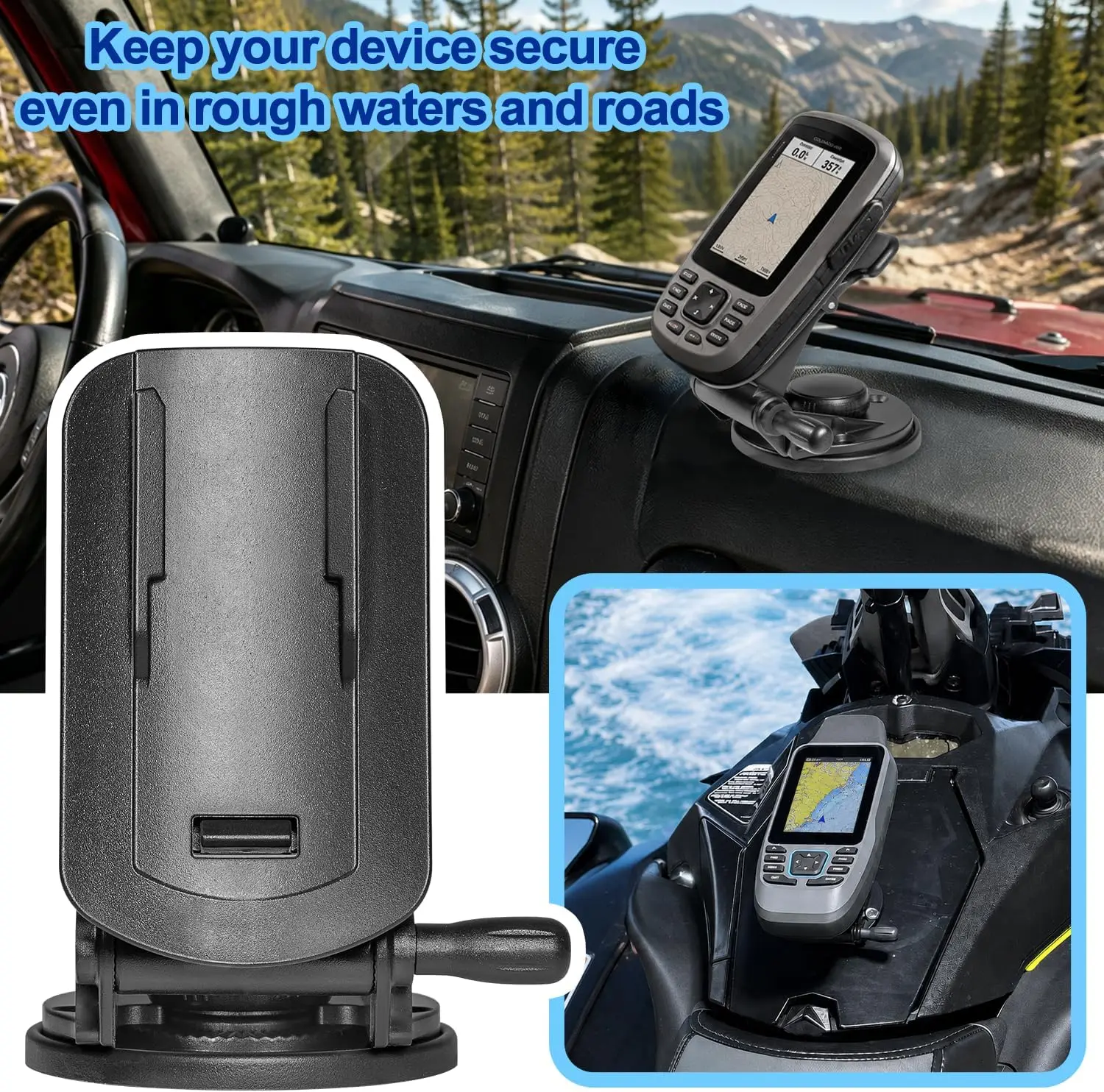 MX 010-11031-00 Marine Mount Fit for Garmin Colorado Series 300 400c 400i 400t & GPSMAP 62 64 66 Adjustable Handheld Mount,