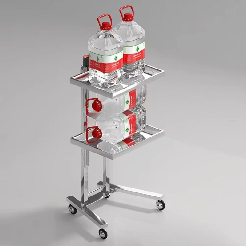 Stainless Steel Foldable Salon Trolley, Special Tool Cart for Beauty & Barber Shop, Hair Salon Use