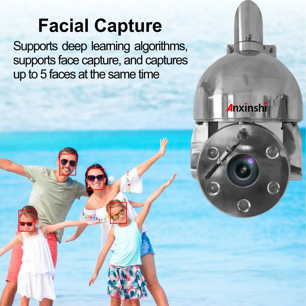 Kamera Dome Kecepatan Tinggi Anxinshi 25x Zoom 2MP HD IP Deteksi Cerdas Kamera Ptz Baja Tahan Karat Kamera CCTV