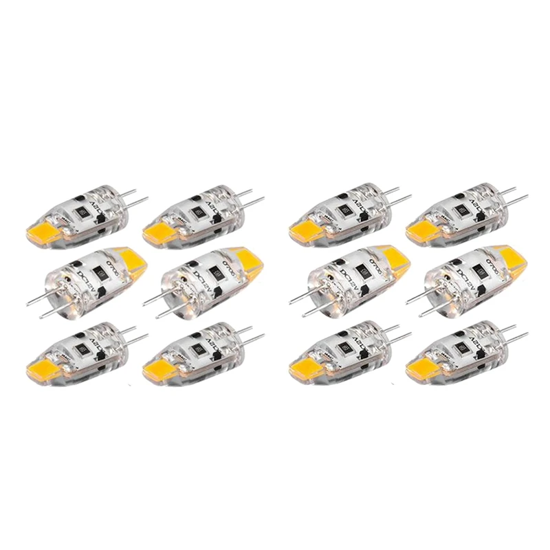 Ampoule LED COB G4 à intensité variable, angle de faisceau 1.5W pour remplacer la lampe halogène 15W (blanc chaud), 12V DC, 360 W, 6 pièces