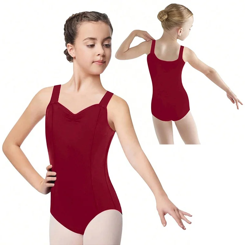 여자 민소매 공주 캐미솔 발레 댄스 레오타드 소녀 체조 댄스 탱크 탑 소프트 라이닝 댄스 레오타드