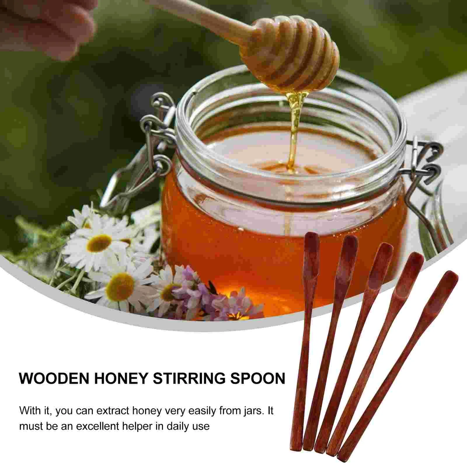 5 Pcs Kitchenware Wooden Mixing Spoon Teaspoon Evil Goods Beef Tallow Honey Balm Stirring