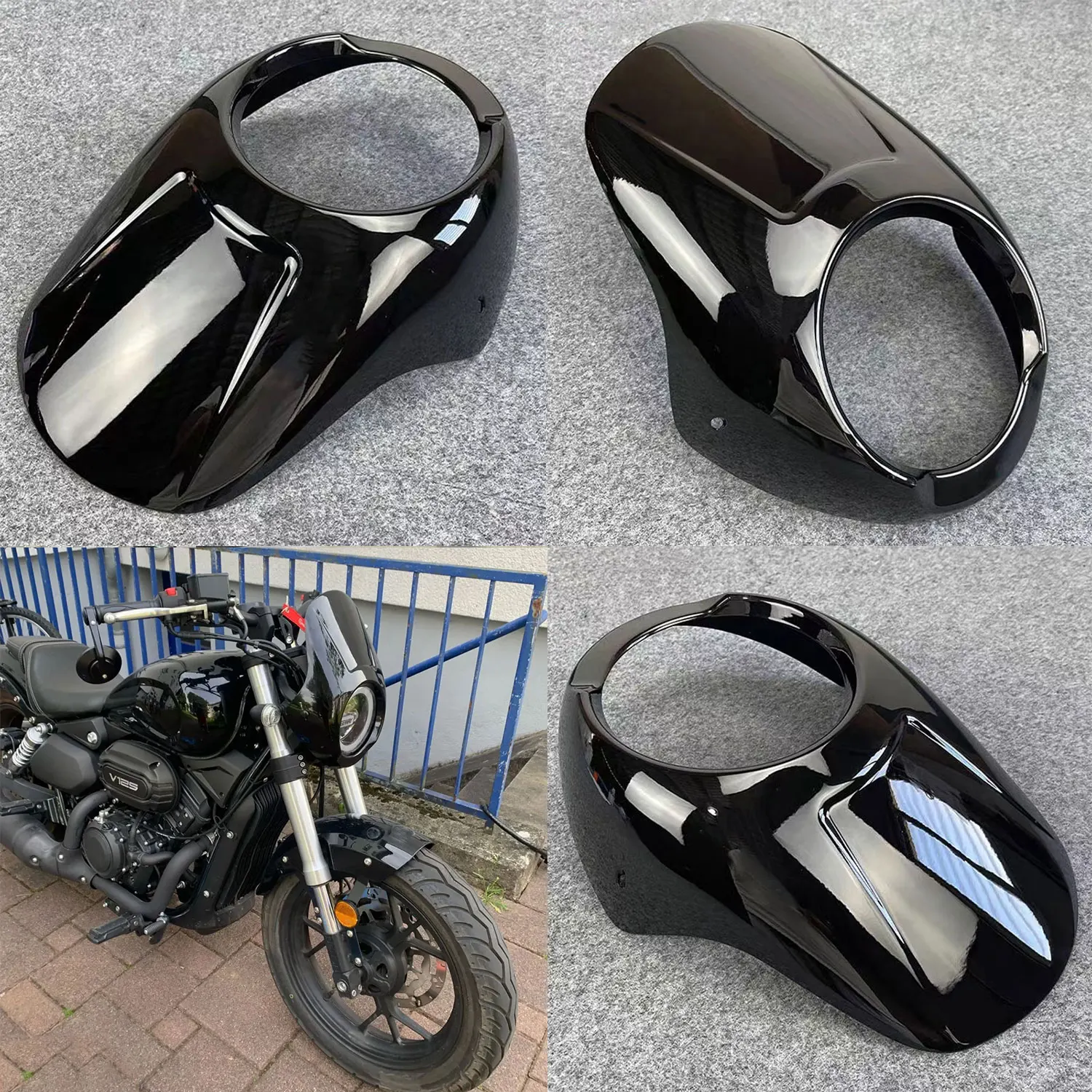 Fit For Keeway V Cruise 125 RKV 125 C RKV125C Windscreen Headlight Light Mask Screen Front Lamp Cover Windshield Fairing