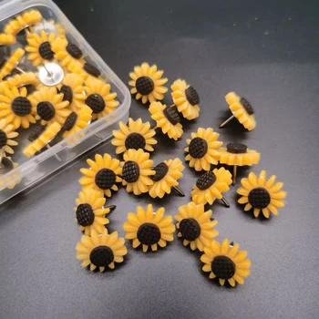 Raptiye Ayçiçeği Şekli Itme Pimleri Raptiye Duyuru Panosu Mantar Pano Kağıt Fotoğraf Duvar Çıtçıt Pimleri Kırtasiye Ofis Kaynağı