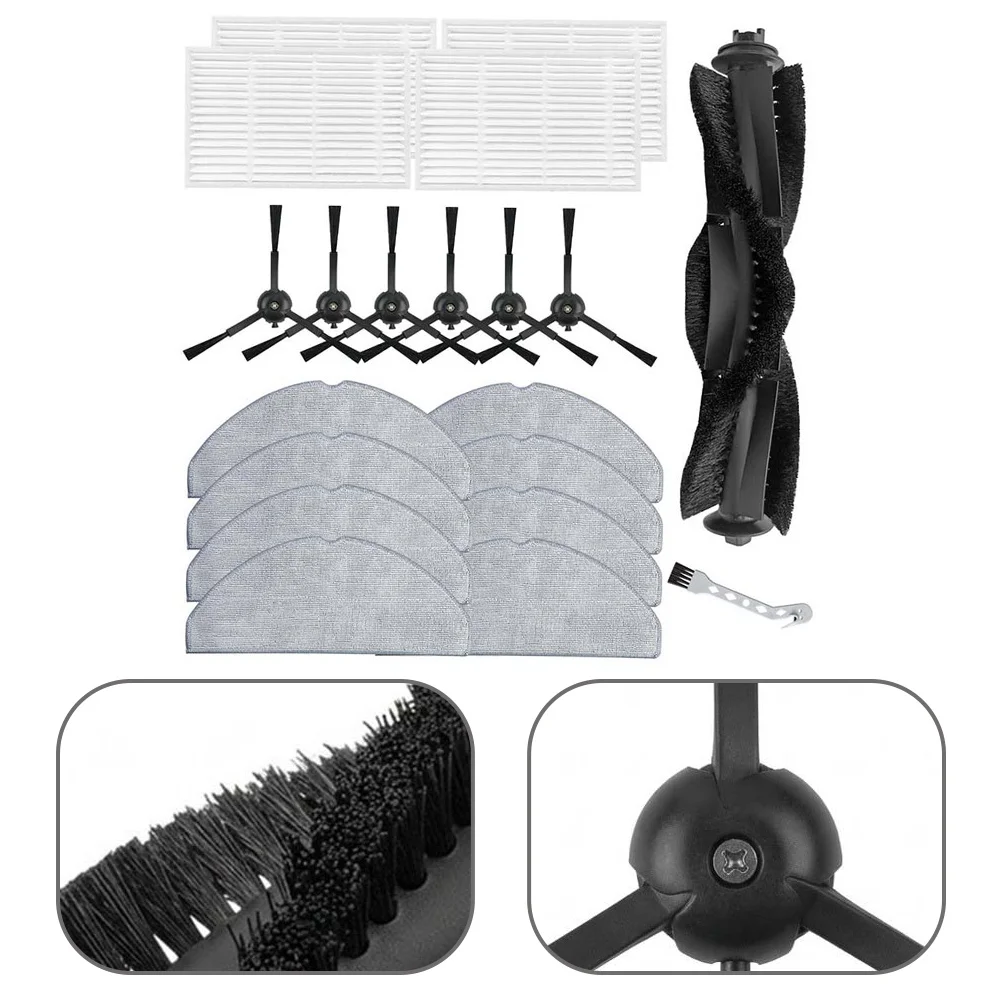 Compatible Vacuum Cleaner Kit for lubluelu for l40 B40 L15 for Ultra L15 Max Main Brush 4 Side Brushes 2 Filters 4 Mop Cloths
