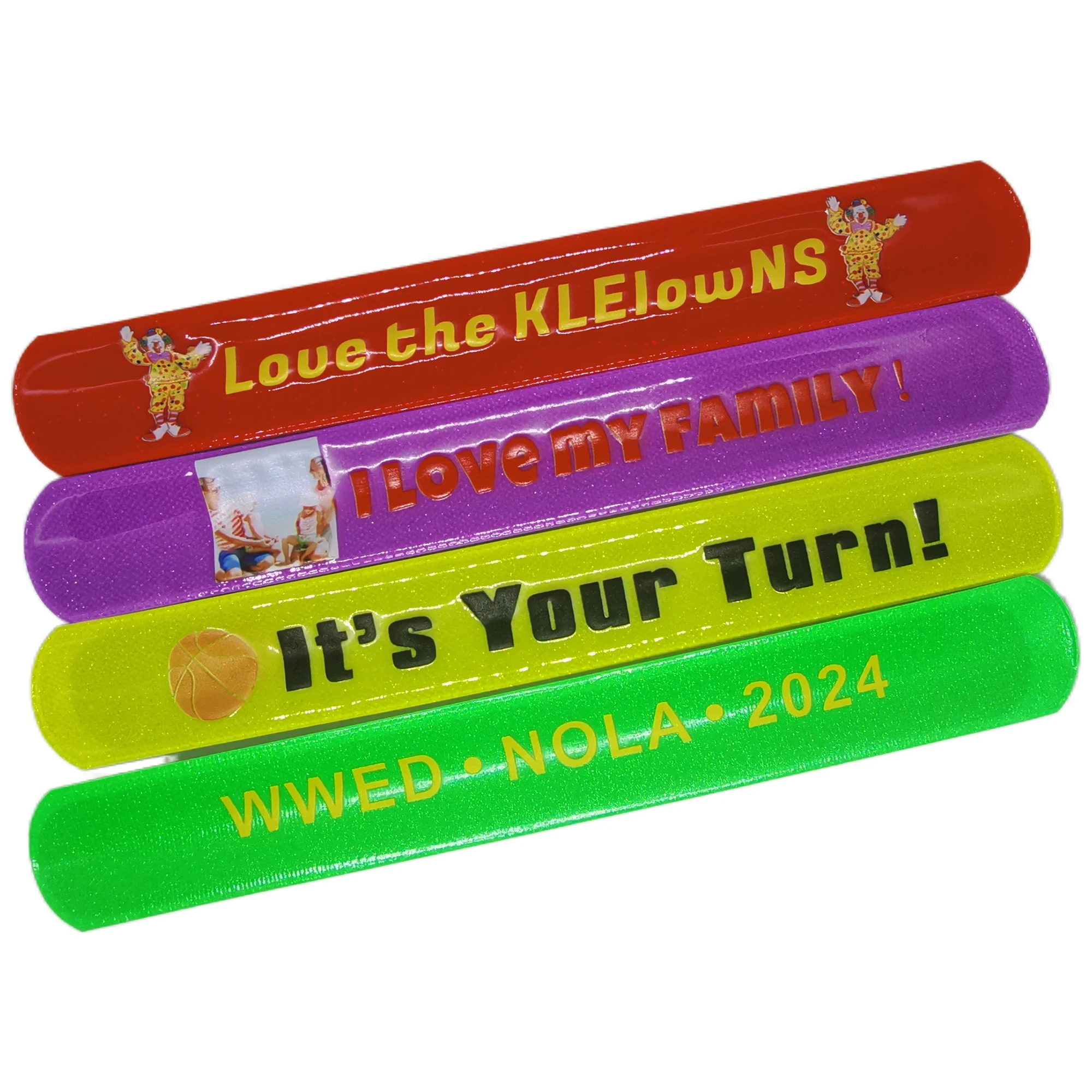 20Pcs Custom Snap Bands Personalized Slap Bracelets Wristbands for Party Favors, Birthday, Classroom Rewards, Events, Promotion