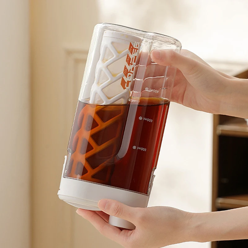 

800 мл пресс-тип, заварочный кувшин для чая со съемным фильтром, ручная кофеварка для холодного приготовления, летняя портативная кофейная посуда, горшок