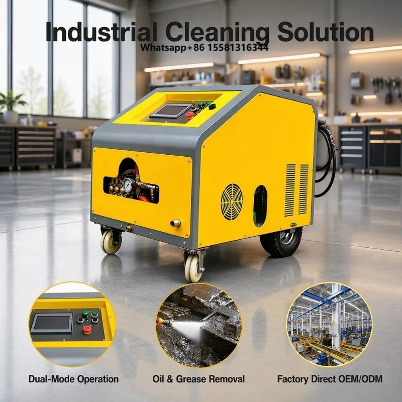 Heating  Commercial High Pressure Washer with PLC Control  Dual Mode  Heavy Truck Oil Grease Degreasing Cleaning Machine