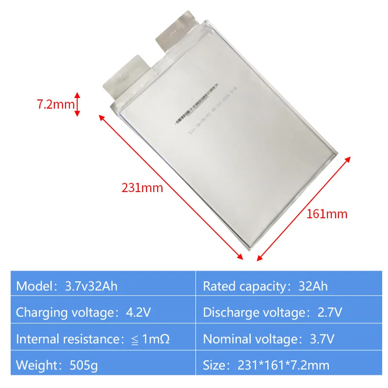 Farasis 3.7V 32ah Ncm Pouch Cells 3.7V 53ah 58ah 73ah 76ah Lithium Ion Polymer Battery Electric Tool Scooter Solar Application