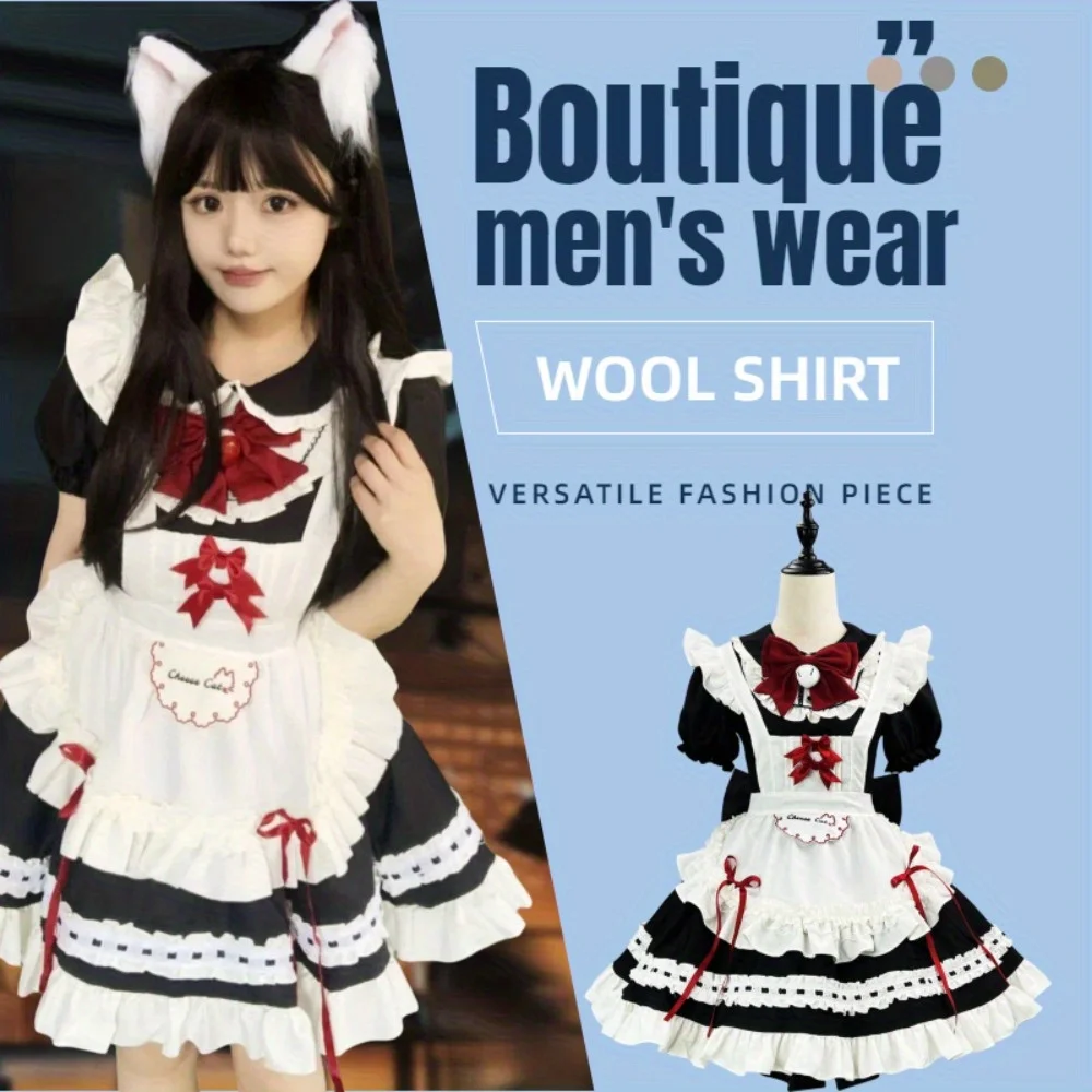 

Cute and Soft Exclusive Black and White Maid Lolita Dress Anime Coffee Shop Maid Clothes Sweet and Vibrant
