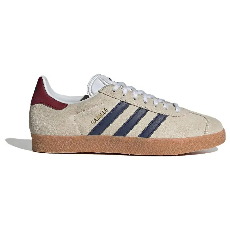 Adidas Gazelle Beige Dark Blue Collegiate Burgundy Sneakers shoes IE0546