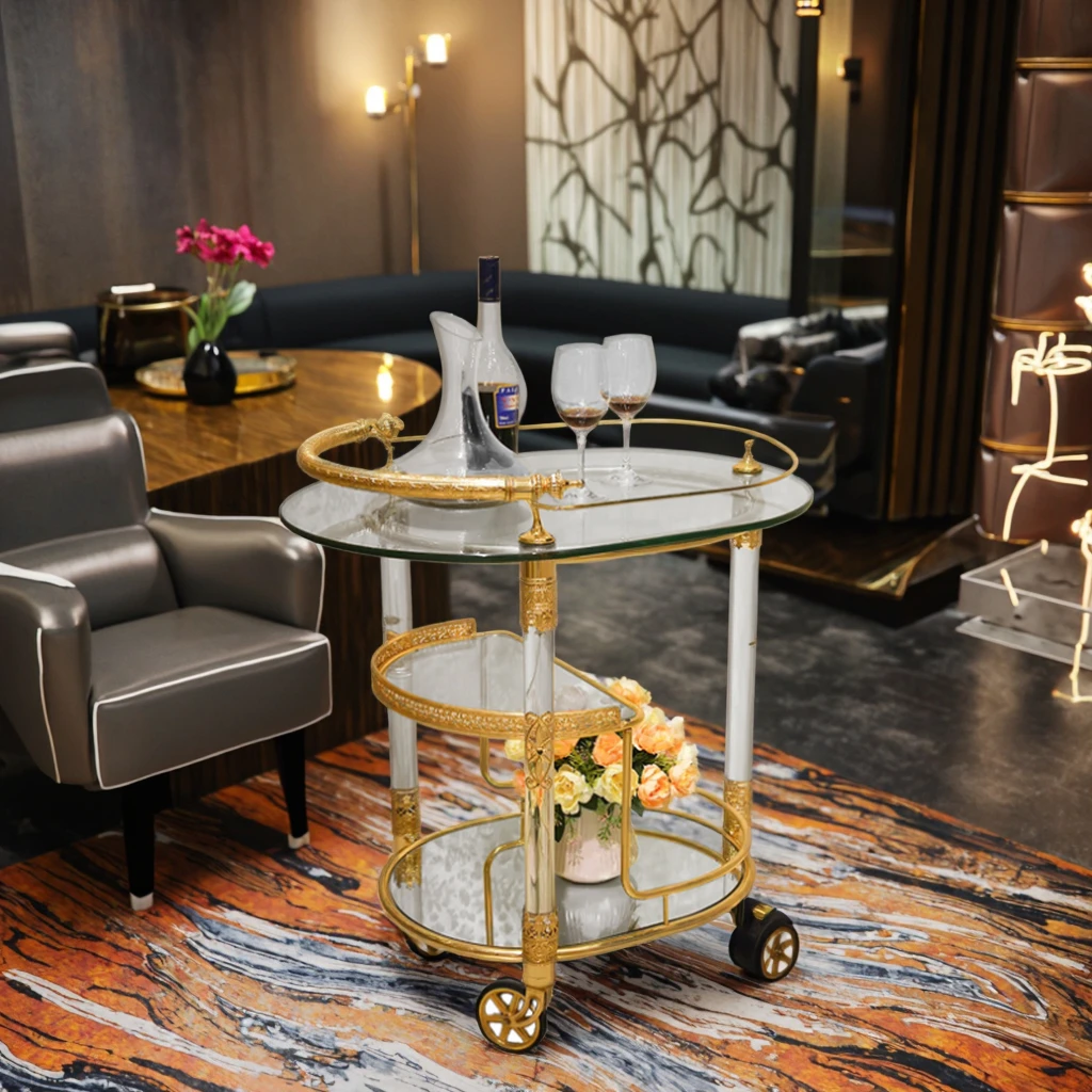 

Modern Luxury Metal Bar Cart for Home Hotel Kitchen Living Room Outdoor Use-Direct Factory Sale for Supermarket