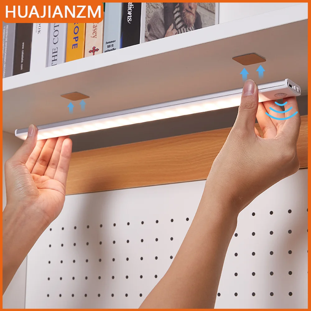 Luz nocturna para dormitorio, luces con Sensor de movimiento, USB inalámbrico, luz debajo del gabinete para cocina, armario, dormitorio, iluminación interior