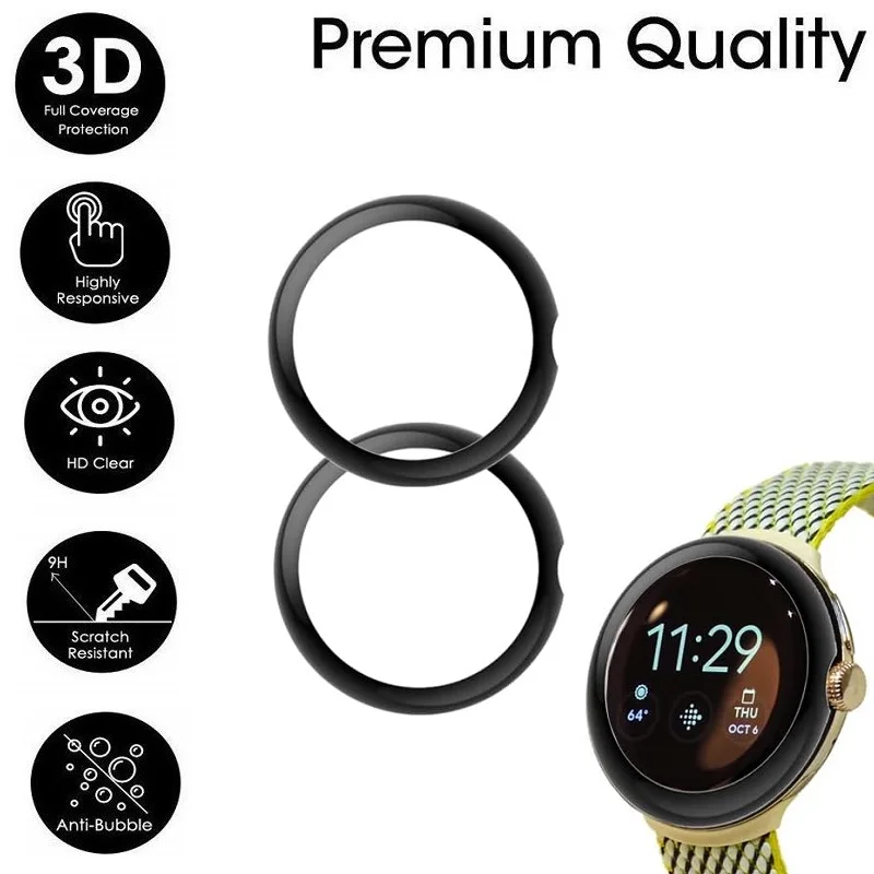 100 шт. 3D мягкая защитная пленка для экрана Google Pixel Watch 2/1 Smartwatch PMMA Full Cover HD прозрачная защитная пленка с защитой от царапин