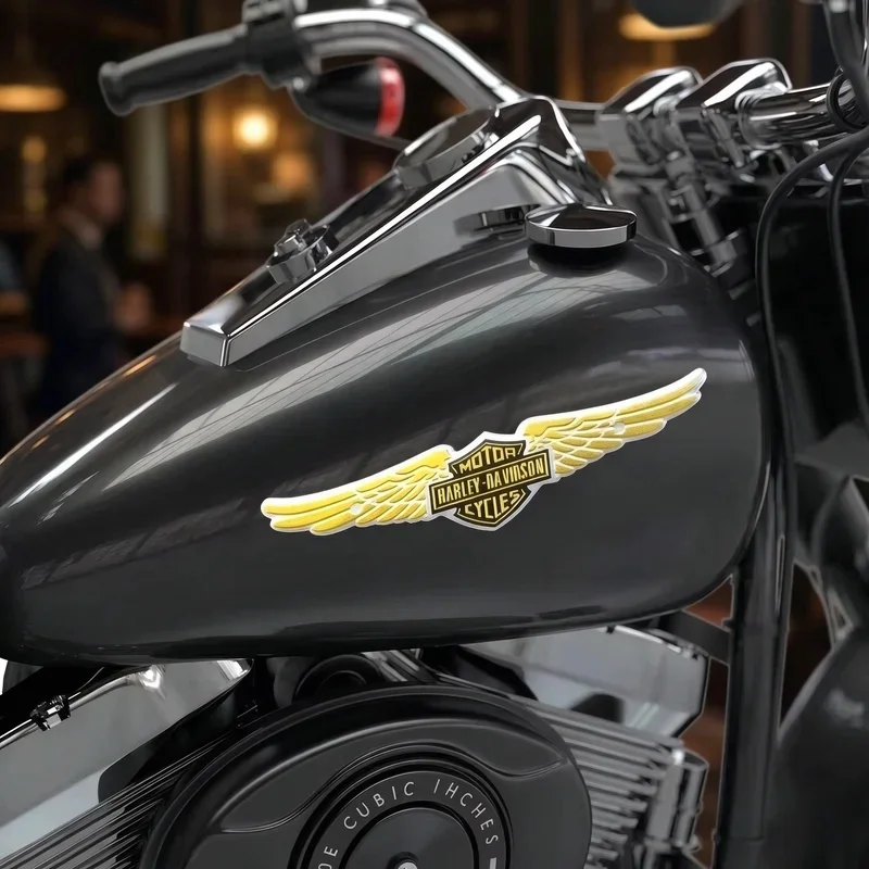 For Harley Davidson Winged Logo Vinyl Decal Stickers Motorcycle Tank Helmet 12cm logo