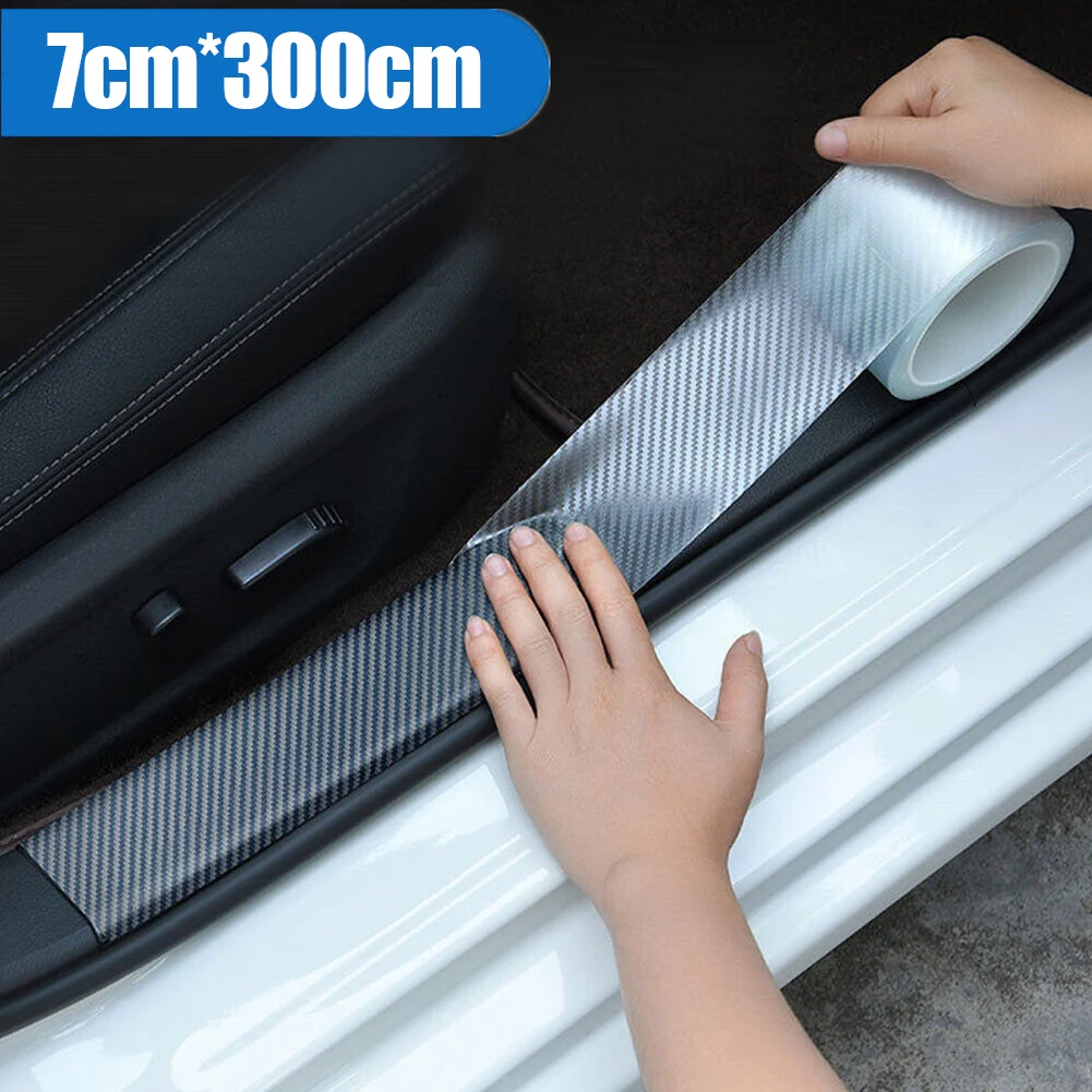 Door Sill For Threshold Car Bumper Sticker Car Carbon Fiber Auto Accessories Protection Sill Scuff Cover Auto Door