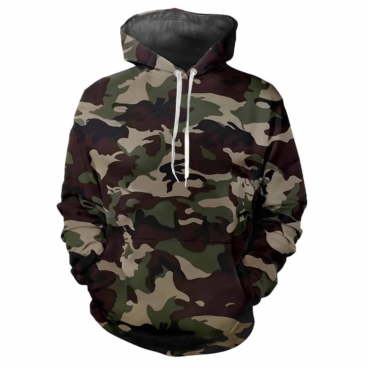 Jungle Camouflage Outdoor Camouflage Spring And Autumn Men's Hoodie 3d Printed Street Trend Loose Hip Hop Casual Quality Top