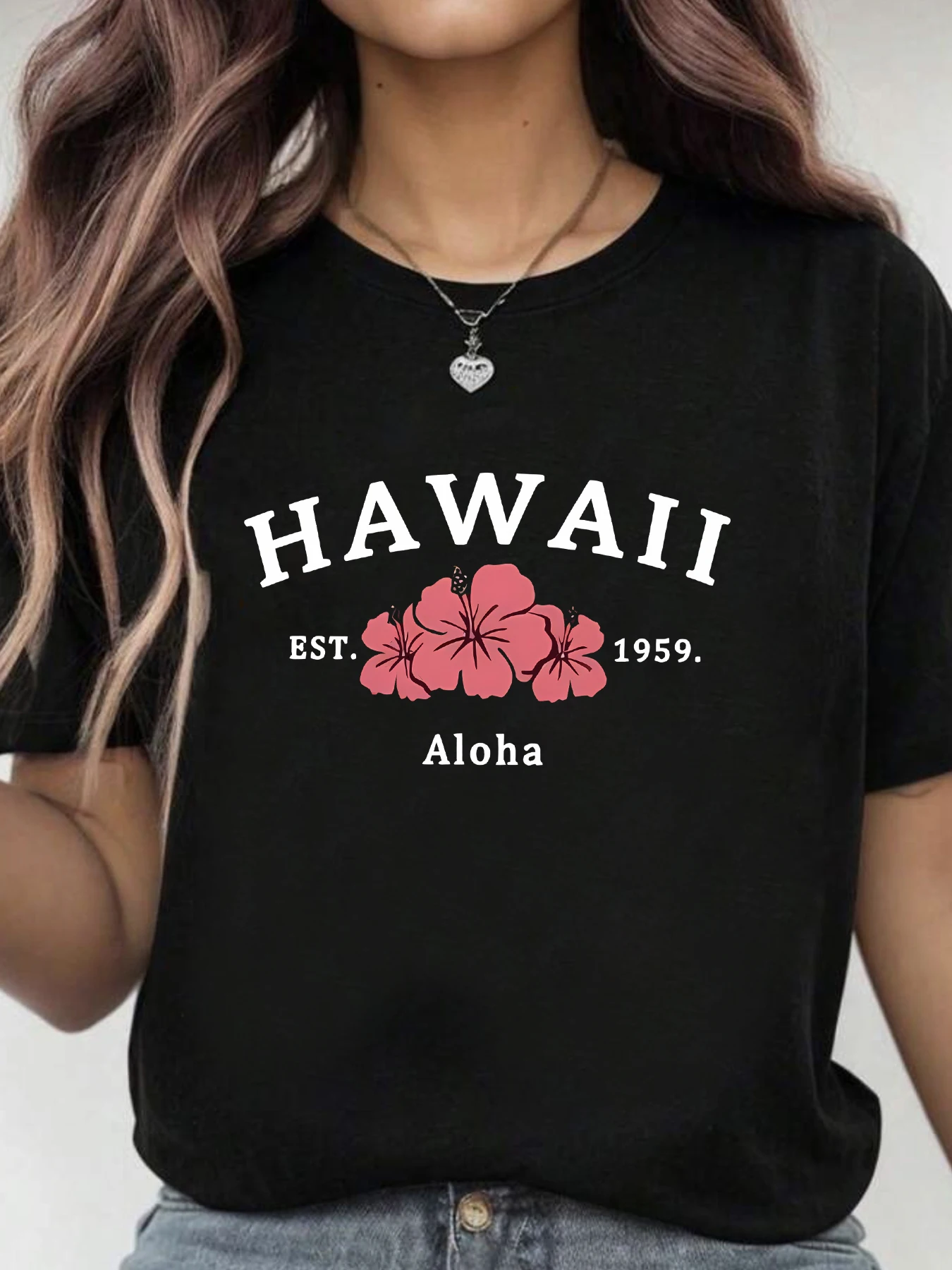 

Женская футболка больших размеров с круглым вырезом и короткими рукавами, эластичными полурукавами и модными принтами