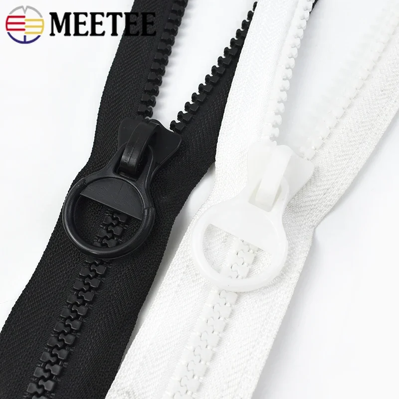 60-300cm 8# Meetee Resin Zippers Open-End Long Zipper for Coat Tent Bag Jacket Zip Sewing Closures Repair Kit DIY Accessories