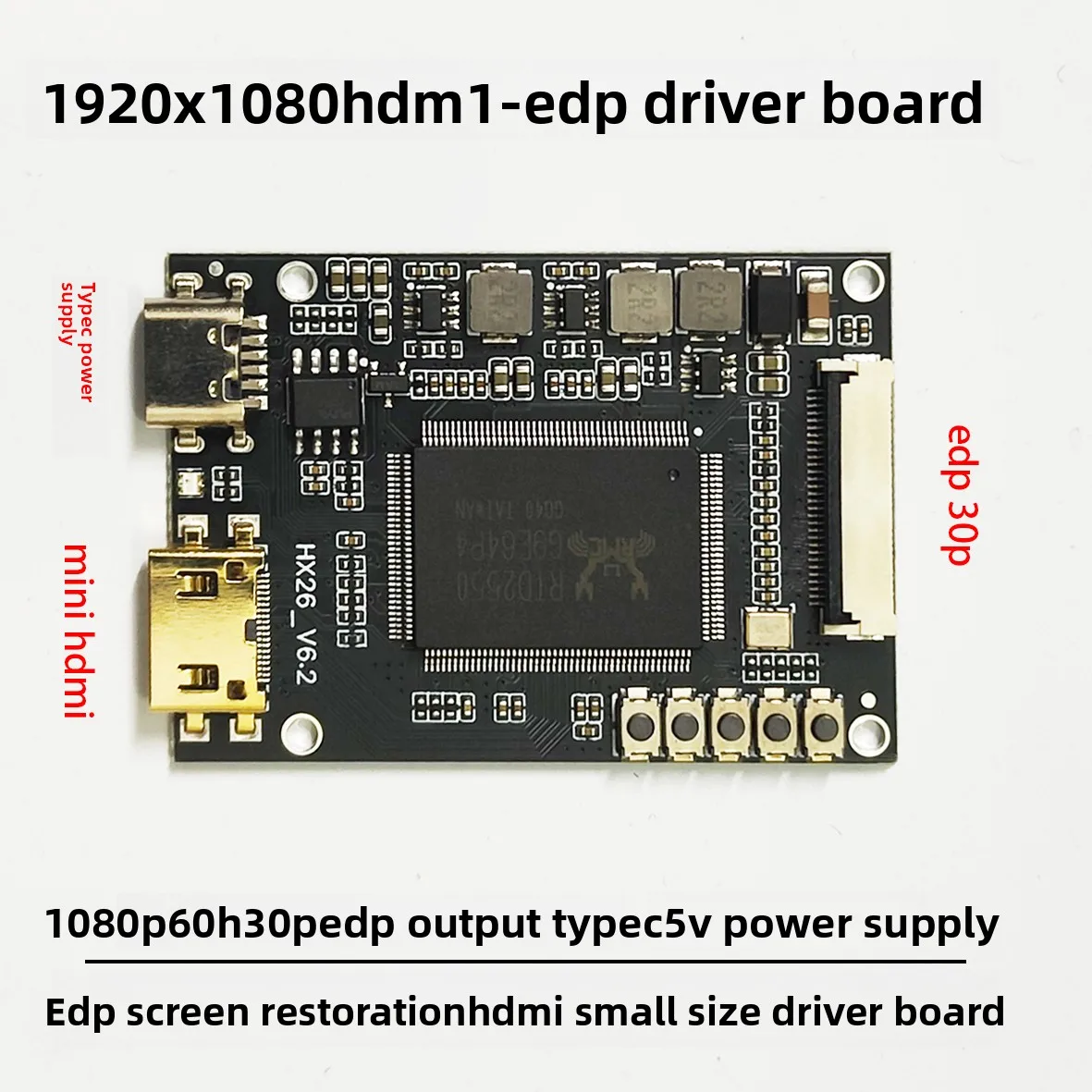 1080 60Hz high definition HDMI to EDP LCD mini driver board 10 inch to 18 inch notebook screen display board