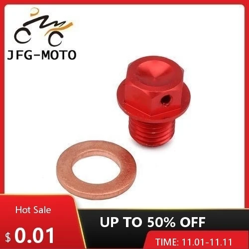 

CNC Red Billet Motorcycles Magnetic Oil Drain Plug Bolt For Polaris RZR Ranger Sportsman Scrambler ACE 325 570 800 900 1000 ETX