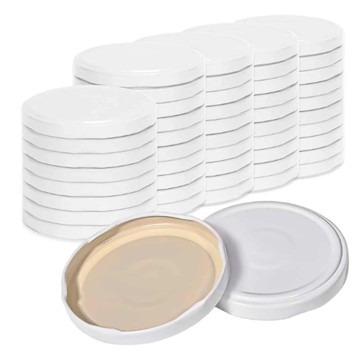 2025+ 50Pcs Screw Lids to Type 82-Replacement Lids for Preserving Jars,Twist Off Lid,Preserving Lids for Jam,Preserving