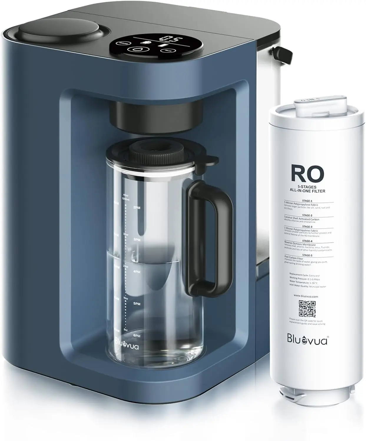 Countertop Reverse Osmosis Water Filter System, 5 Stage Purification, 3:1 Pure to Drain, Portable Water