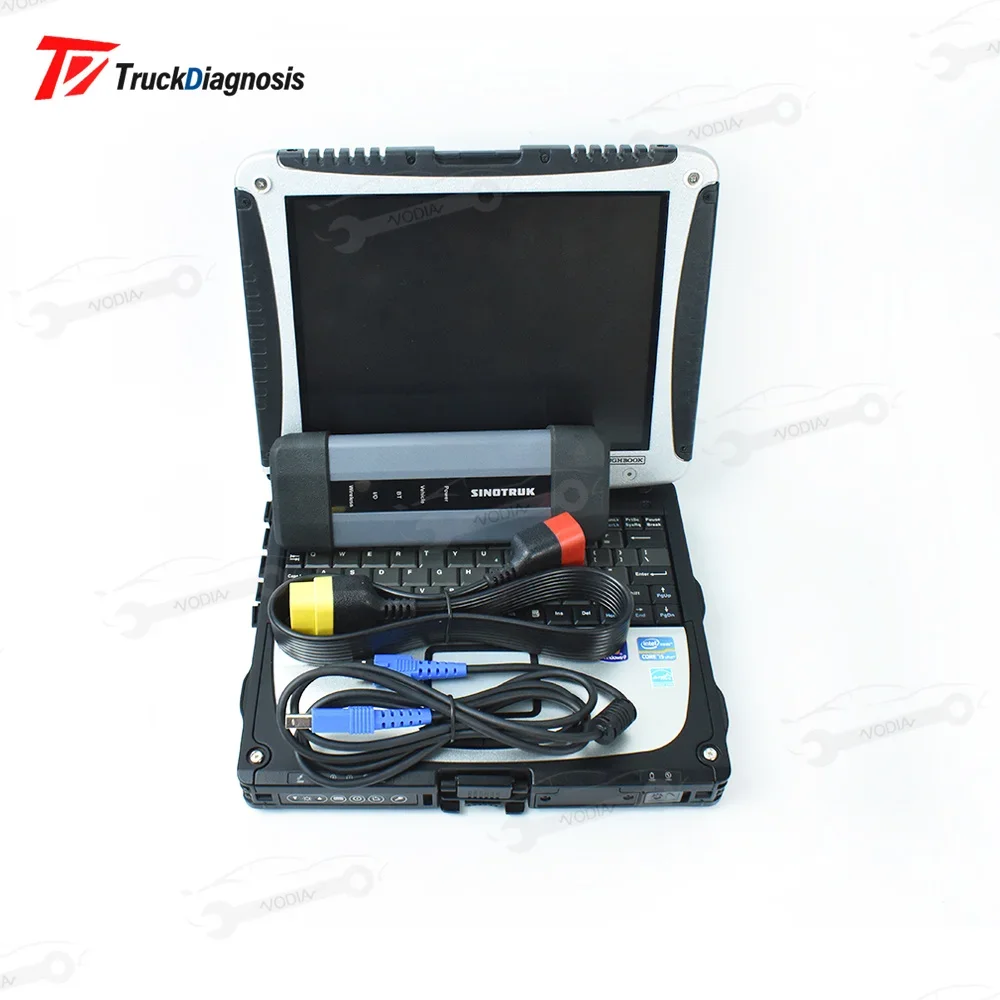 Ready to use cf19laptop+For SINOTRUK HOWO SHACMAN for HOWO/A7/T7H/Sitrak/Hohan Cnhtc Heavy Duty truck Diagnostic Scanner Tool