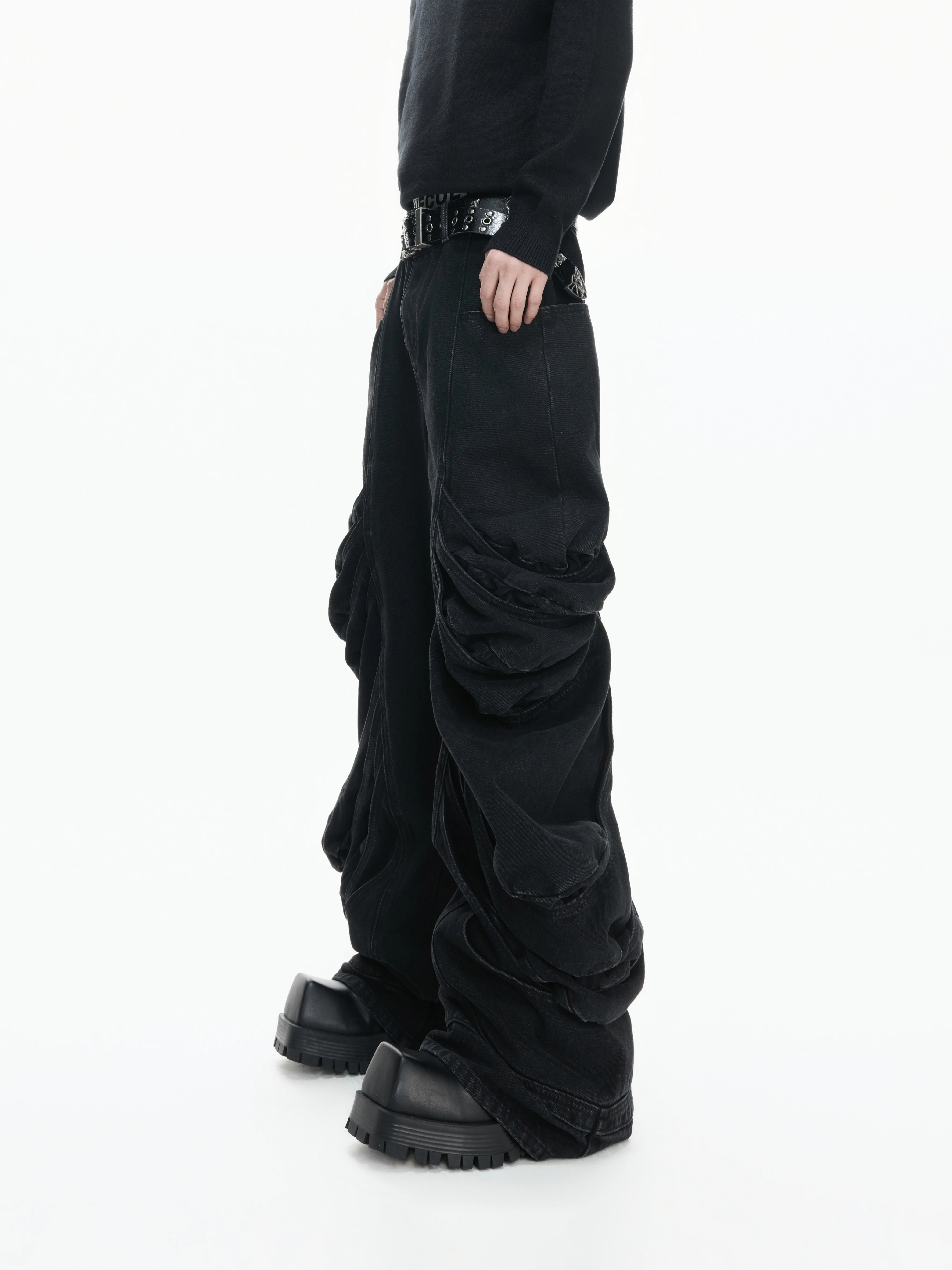ArguECulturE Original Heavy-Duty Deconstructed Men's Jeans Casual Straight Leg Long Pants Fashion Urban Style Cotton Blend