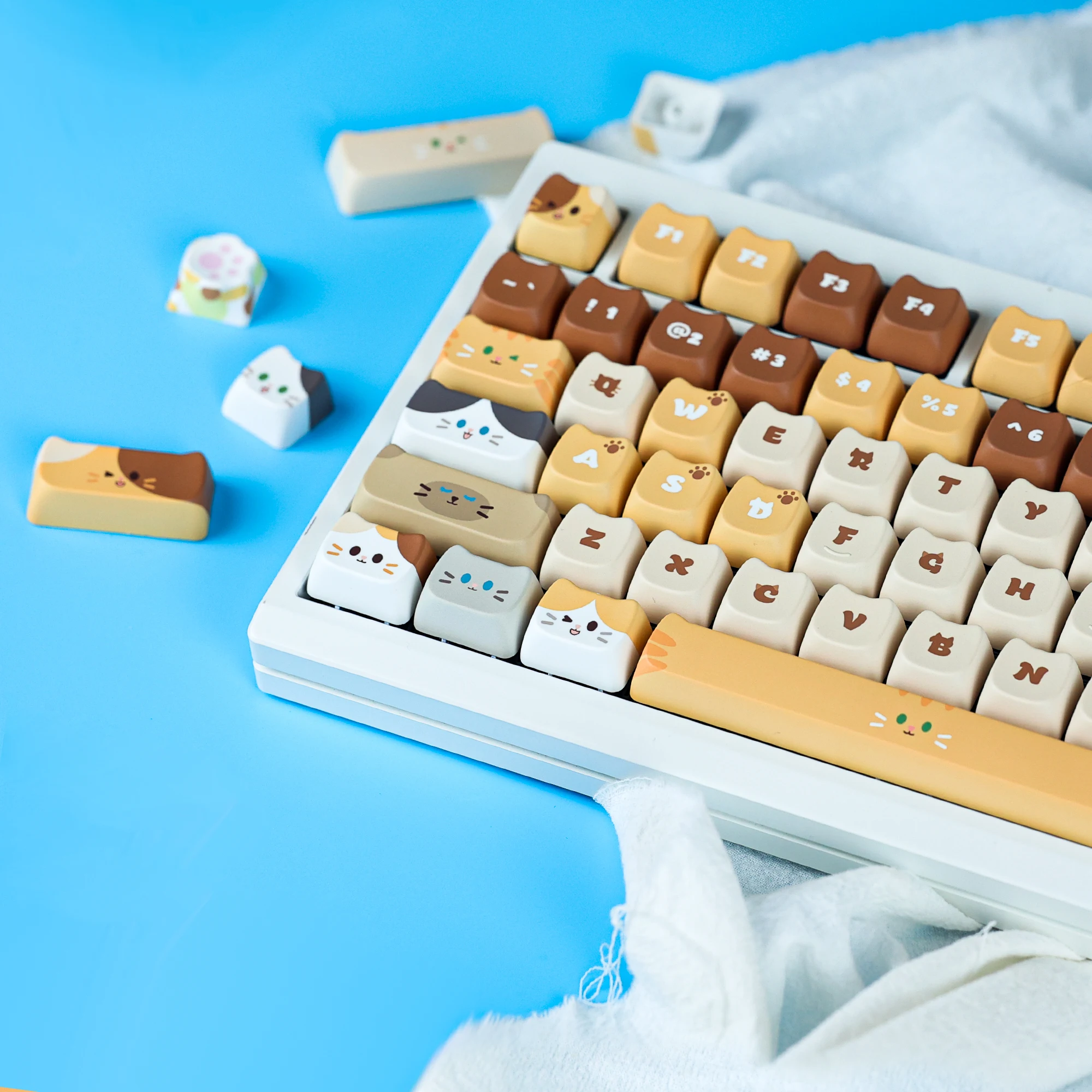 Imagem -03 - Soulcat-pbt Keycap para Cherry mx Switch Gamer Teclado Mecânico Lados Dye-sub Perfil Moa Keycaps Personalizados 141 Chaves