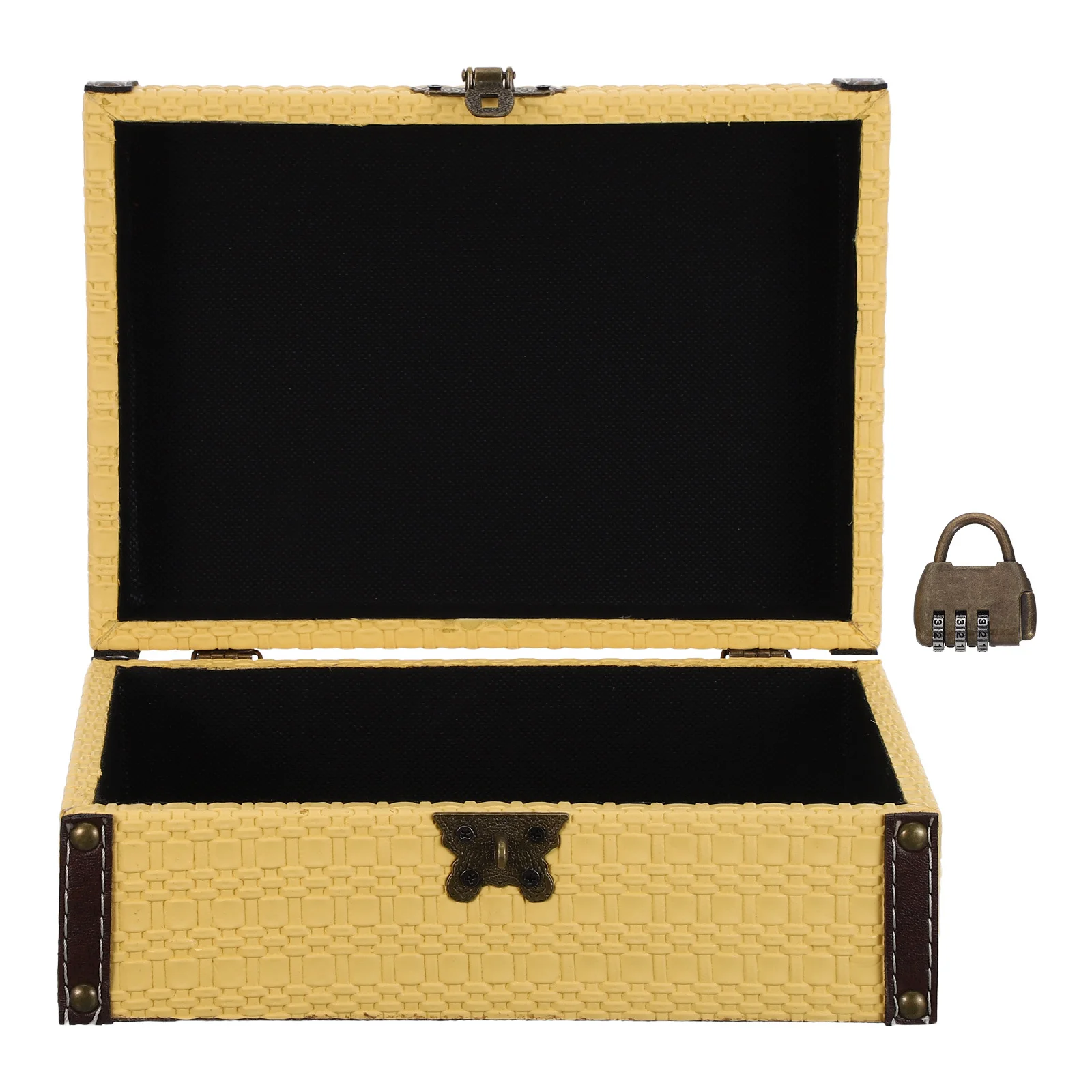 

Lockable Wood Jewelry Storage Box Small Treasure Chest Multi-Functional Organizer for Necklaces Rings Earrings Compact Travel