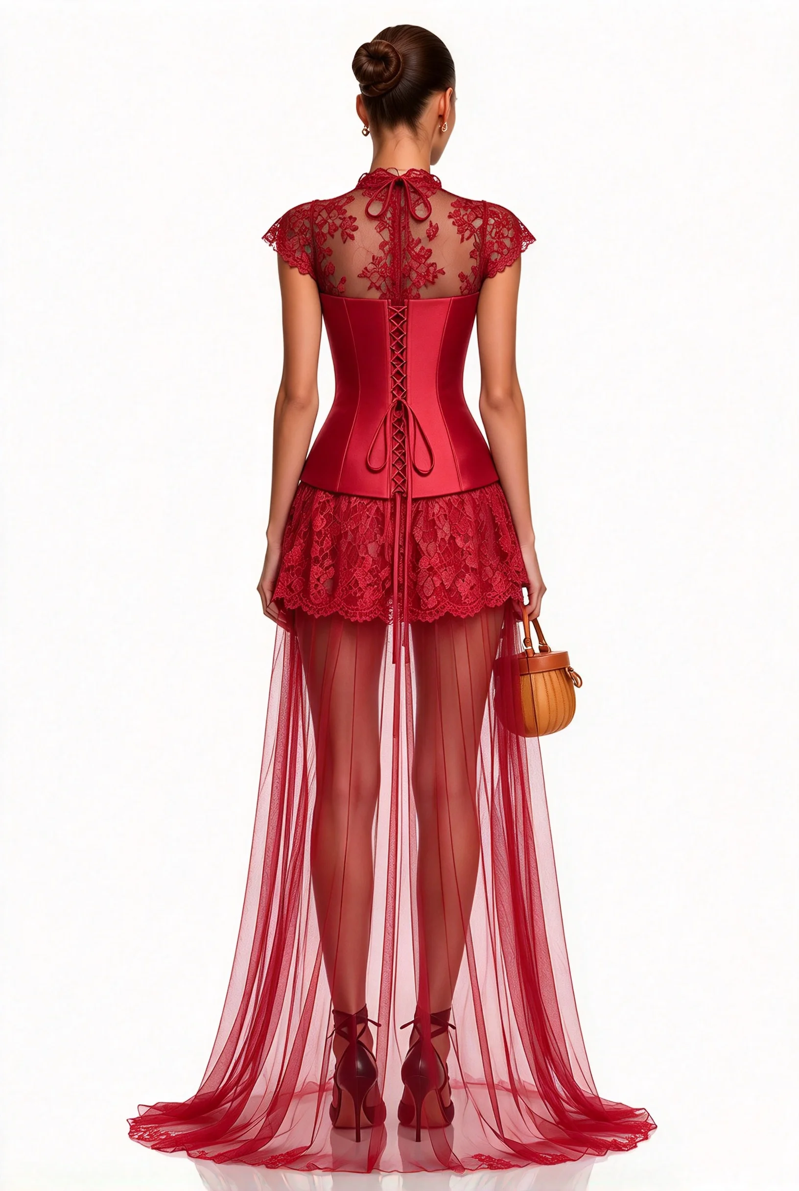 MAE Customized Lace High Neck Satin Evening Dress Sleeveless Prom Dress Mini Birthday Cocktail Party Dress Vestidos De Noche