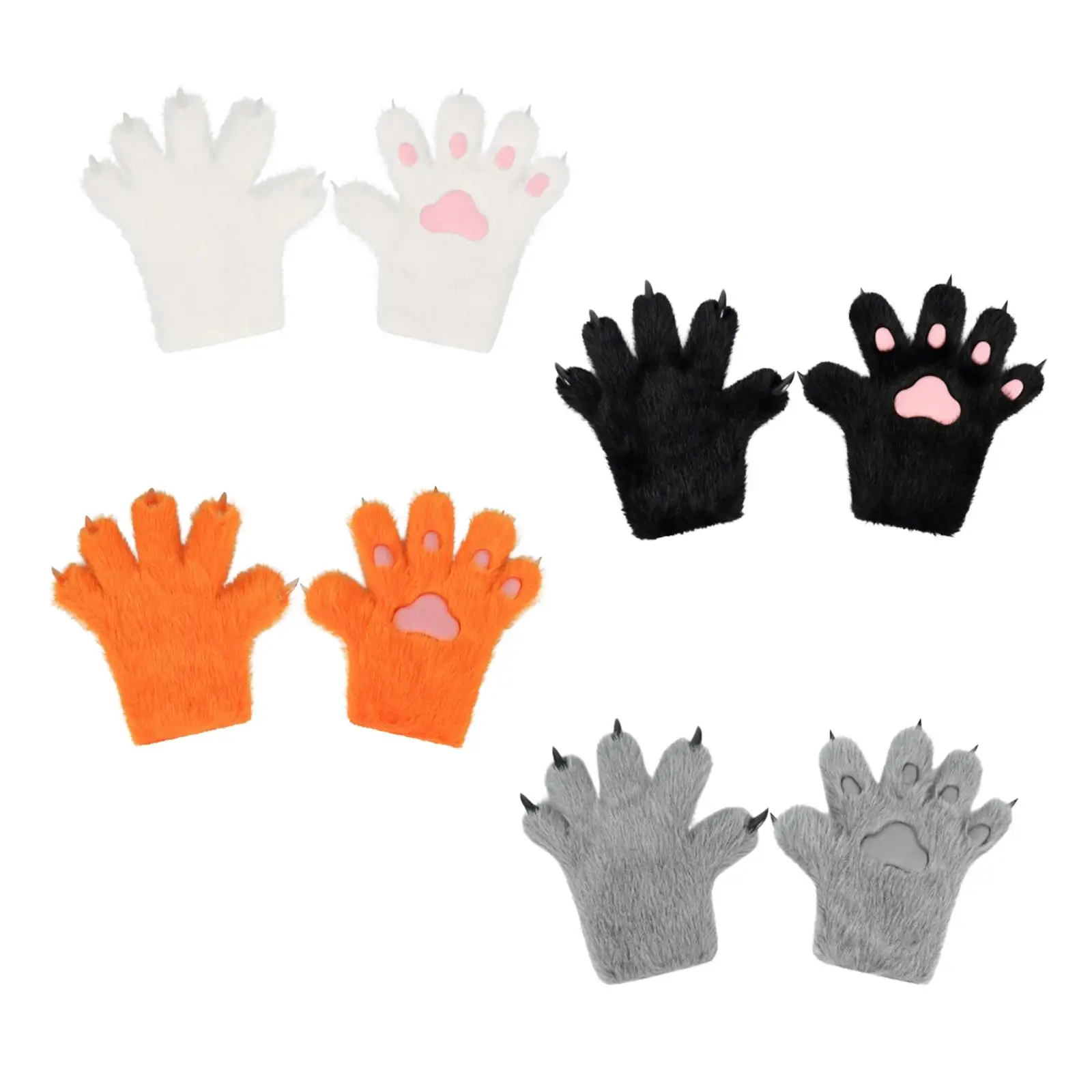 Kitten Paw Gloves Hands Claw Men Women Photo Props Adults Cat Claw Gloves for Club Stage Performance Role Play Carnival Party